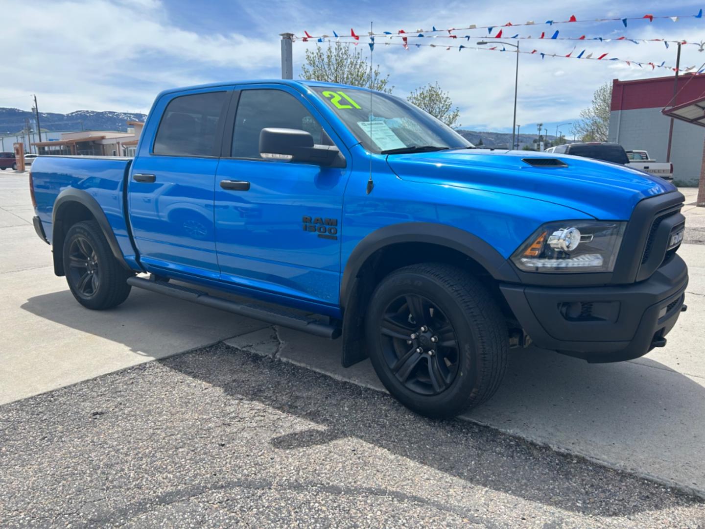 2021 Blue /Black RAM 1500 Classic Warlock (1C6RR7LGXMS) with an 3.6L V6 engine, located at 3030 CY Ave, Casper, WY, 82604, (307) 265-3830, 42.827816, -106.357483 - Photo#3